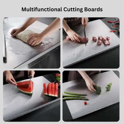 Premium Stainless Steel Chopping Board | Easy to Clean, Non-Slip for Meat, Veggies, and Dough